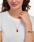 THOMAS SABO Large pendant with red goldbears and zirconia