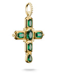 THOMAS SABO Cross Pendant with Green Zirconia Stones