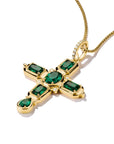 THOMAS SABO Cross Pendant with Green Zirconia Stones