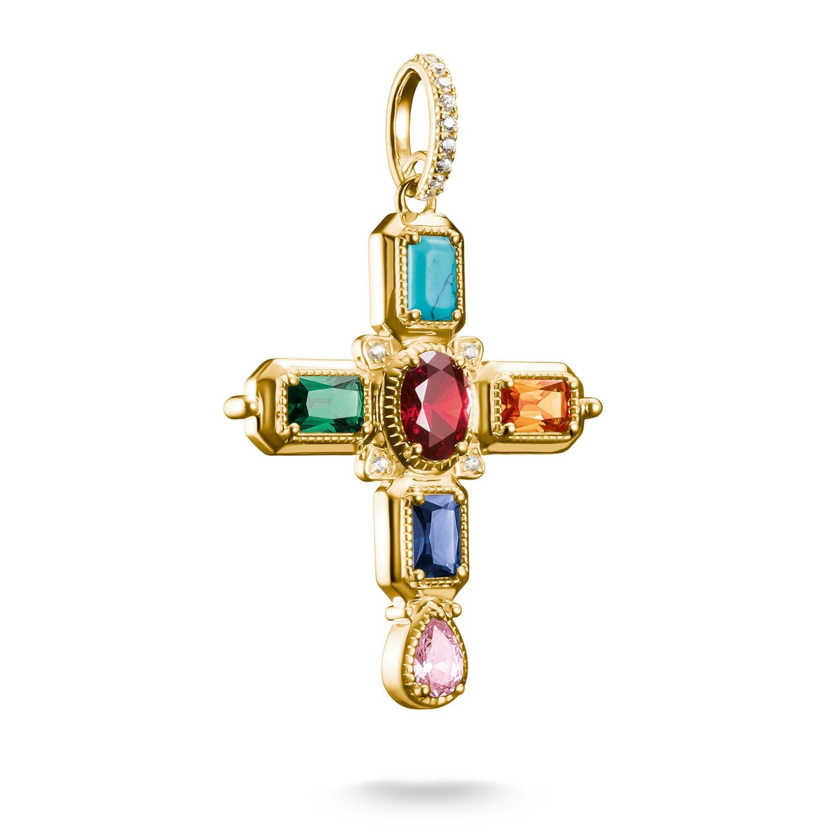 Pendant cross with stones