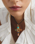 Pendant cross with stones