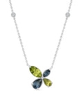 FLORENCE 9CT DIAMOND, TOPAZ & PERDIOT NECKLACE