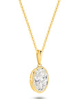 1CT BEZEL OVAL DIAMOND PENDANT - SOLID GOLD