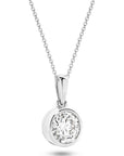 1CT BRILLIANT CUT BEZEL DIAMOND PENDANT - SOLID GOLD