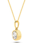1CT BRILLIANT CUT BEZEL DIAMOND PENDANT - SOLID GOLD