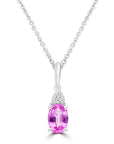 9CT EDITA PINK SAPPHIRE & DIAMOND NECKLACE