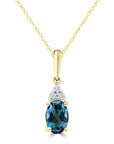 9CT EDITA TOPAZ & DIAMOND NECKLACE