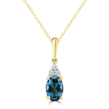 9CT EDITA TOPAZ & DIAMOND NECKLACE