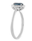 9CT CAMBRIDGE TOPAZ & DIAMOND RING