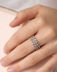9CT MYRA SAPPHIRE & DIAMOND RING