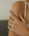 Ania Haie Silver Bezel Cubic Zirconia Zig-Zag Ring