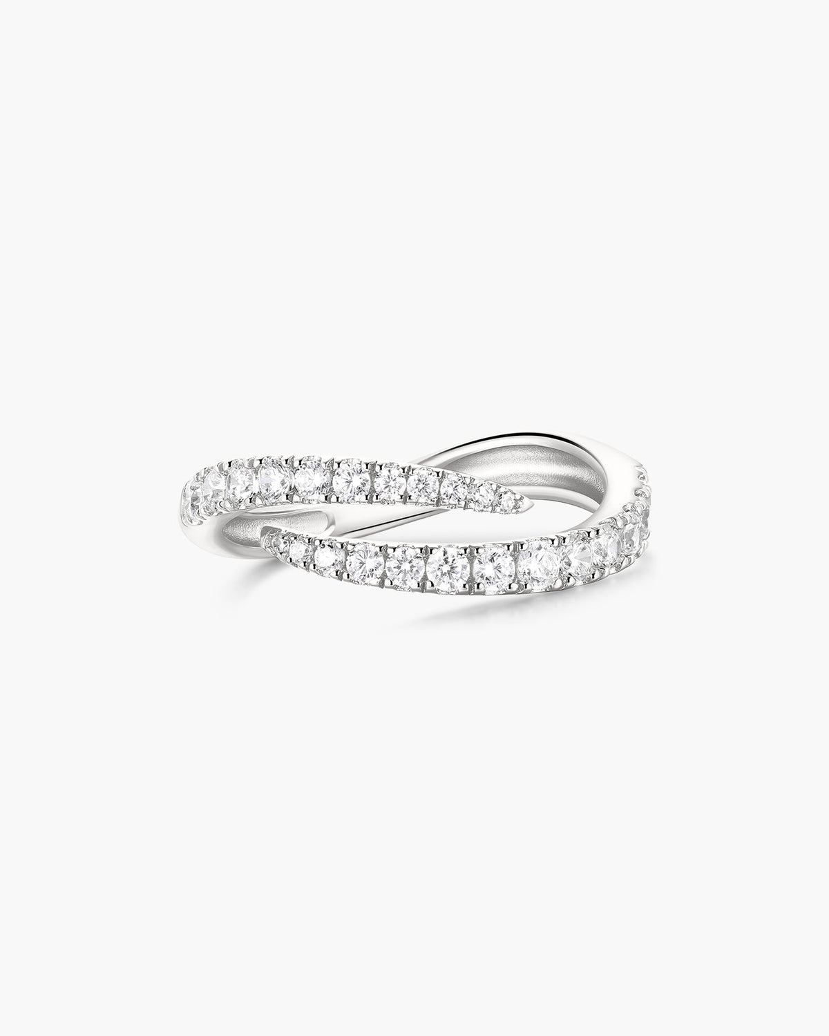 Silver Spiral Pave Adjustable Ring