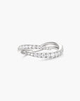 Silver Spiral Pave Adjustable Ring