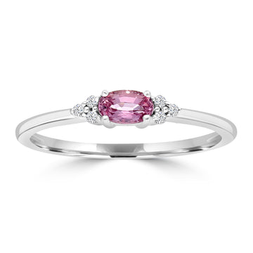 9CT EDITA PINK SAPPHIRE & DIAMOND RING