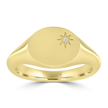 9CT DEVYN DIAMOND SIGNET RING