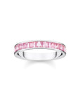 THOMAS SABO Heritage Pink Pave Silver Band Ring