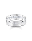 Thomas Sabo Band Ring White Stones Silver
