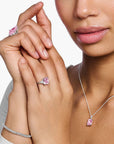 THOMAS SABO Heritage Pink Silver Cocktail Ring