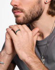 THOMAS SABO Ring Crocodile Shell with Stones Silver Blackened