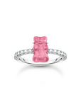 THOMAS SABO Ring with pink mini sized Goldbears and zirconia