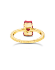 THOMAS SABO Ring with red mini sized goldbears and zirconia