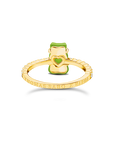 THOMAS SABO Ring with green mini sized goldbears and zirconia