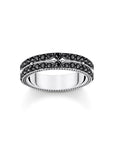 THOMAS SABO Decorated band ring with black zirconia