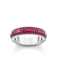 THOMAS SABO Ring with ruby red stones