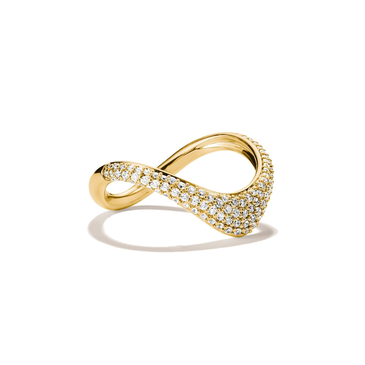 Ring with zirconia in wave shape