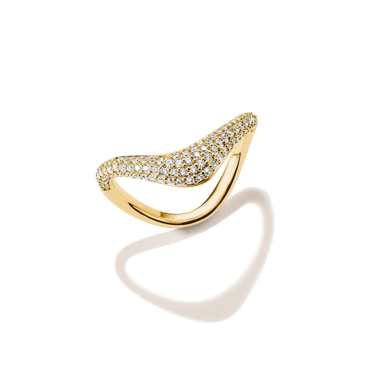 Ring with zirconia in wave shape