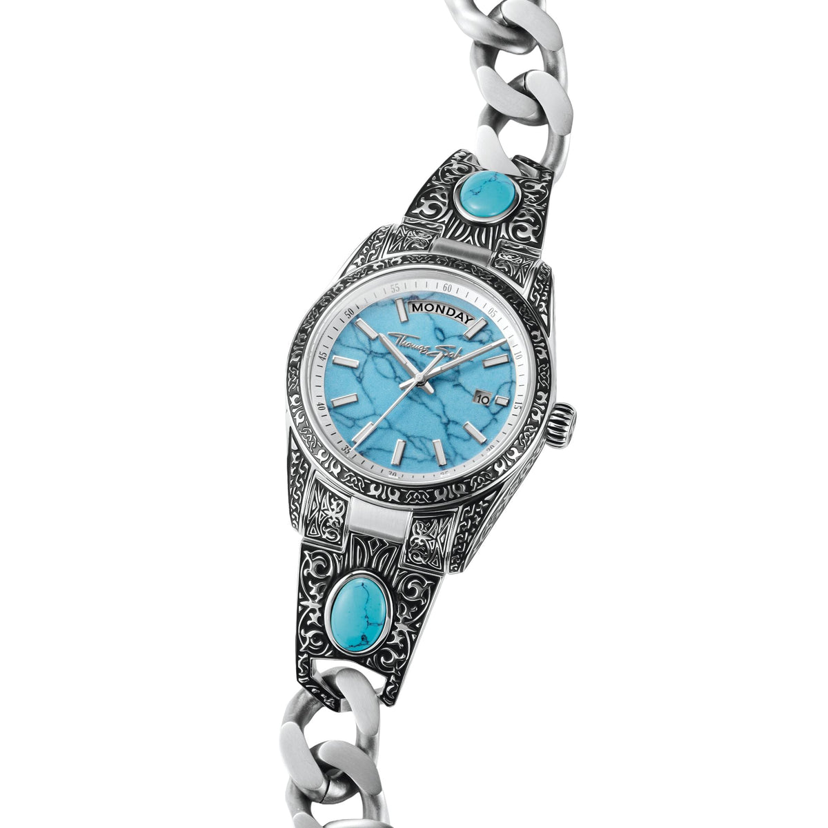 Women's Western-Style Watch with Turquoise, Stainless Steel