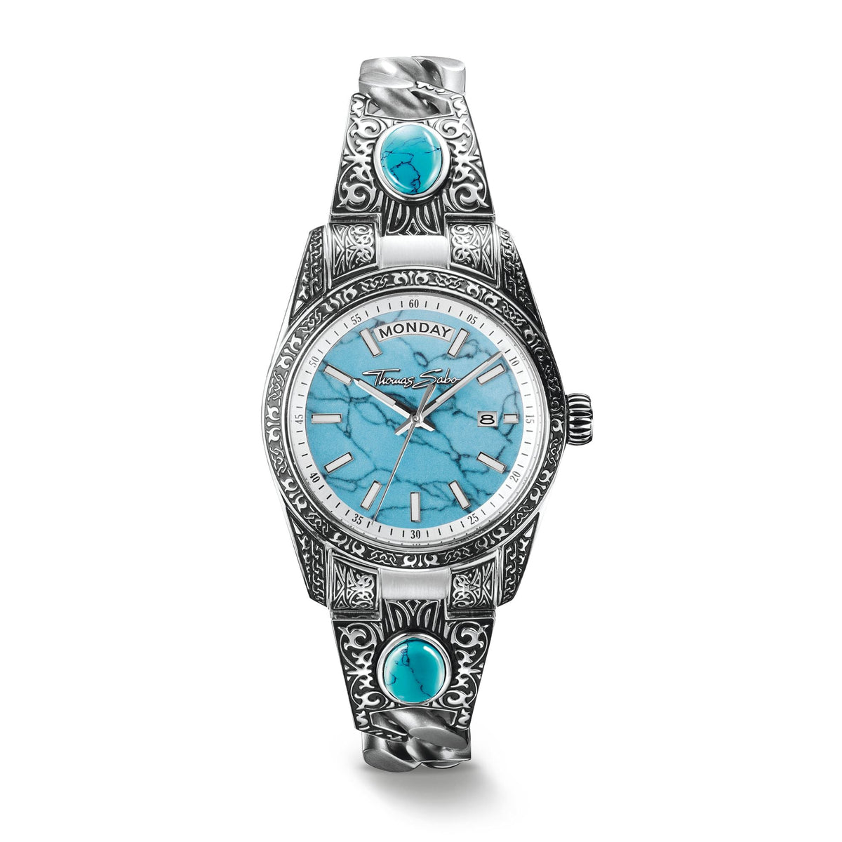 Women's Western-Style Watch with Turquoise, Stainless Steel