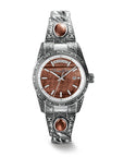 Women's Western-Style Watch with Red Tiger's Eye, Stainless Steel