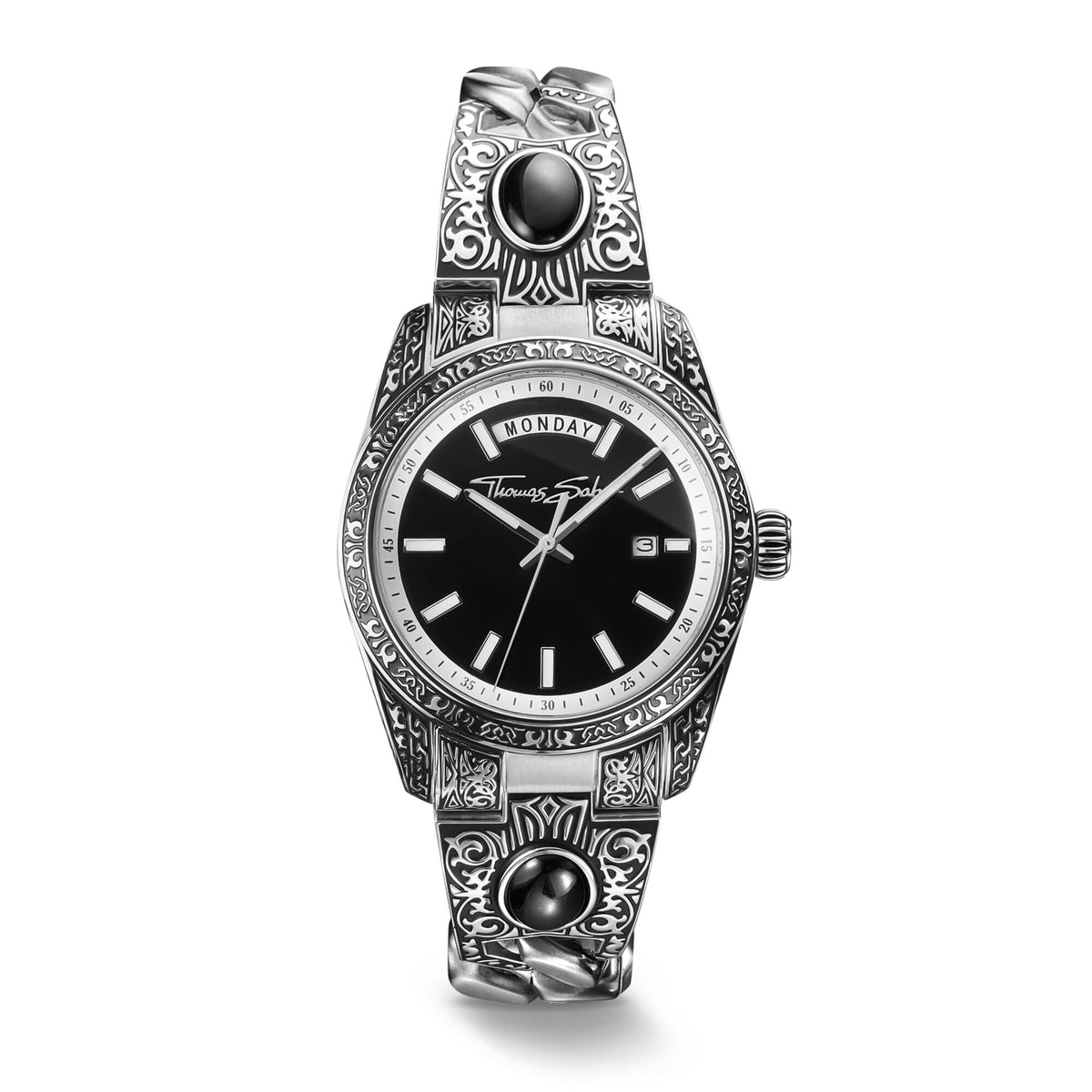 Women's Western-Style Watch with Onyx, Stainless Steel