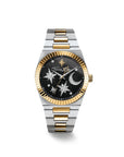 Women's Moon and Stars Watch with Black Dial