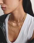Gold-Tone Stainless Steel Charm Club Anchor Chain Necklace