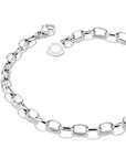 Silver-Plated Charm Club Anchor Chain Bracelet