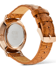 Daniel Wellington Classic Roman Numerals Date Light Brown Croc Belly Rose Gold