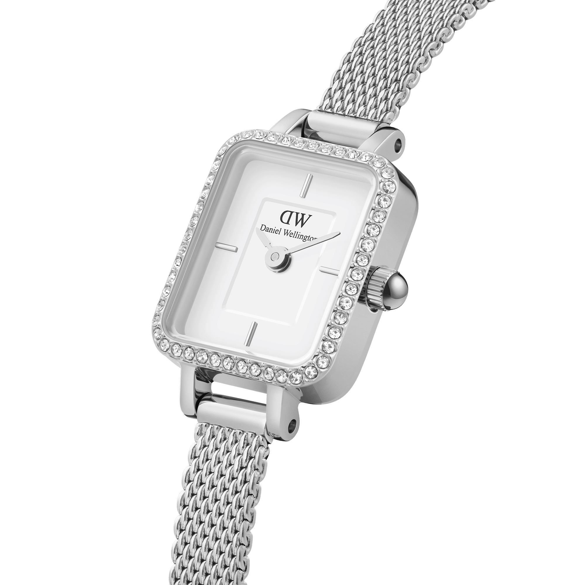 Daniel Wellington Quadro Mini Bezel Lumine 15x18 Sterling S White Watch