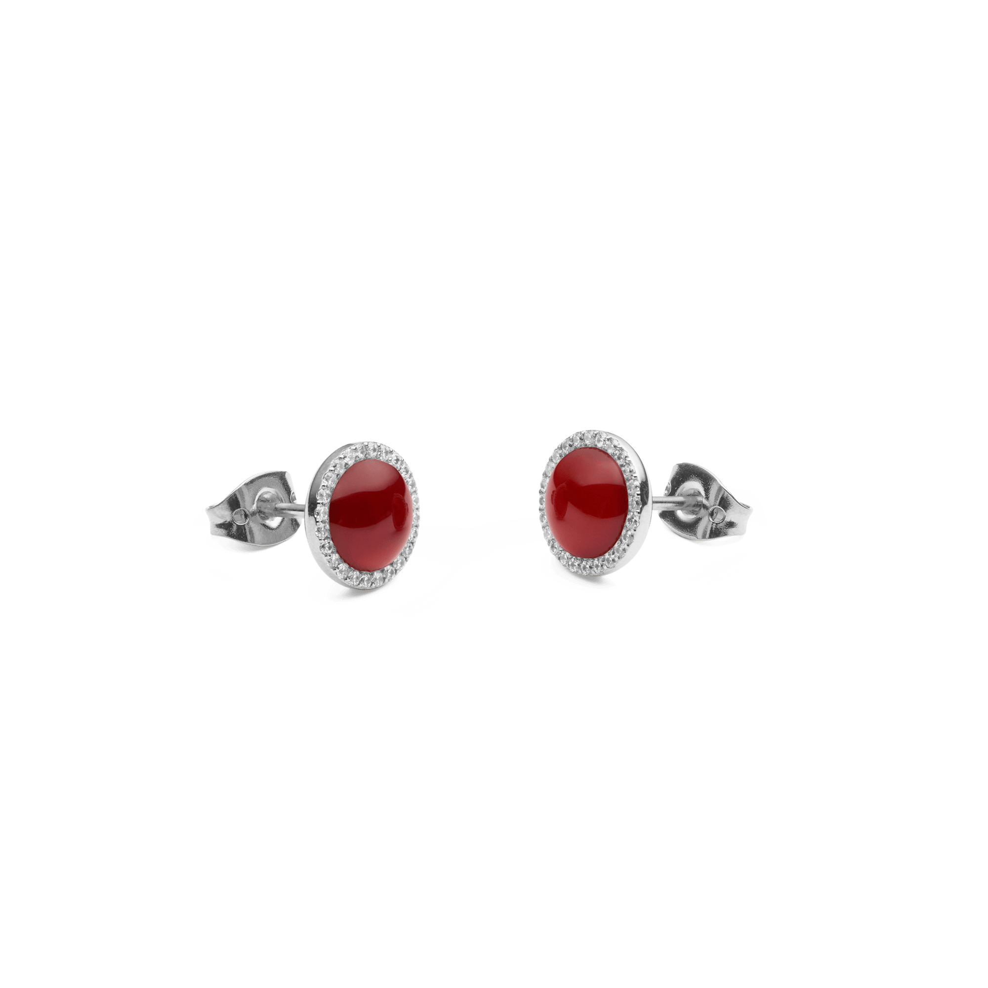 Daniel Wellington Audrey Earrings  Red Agathe Silver