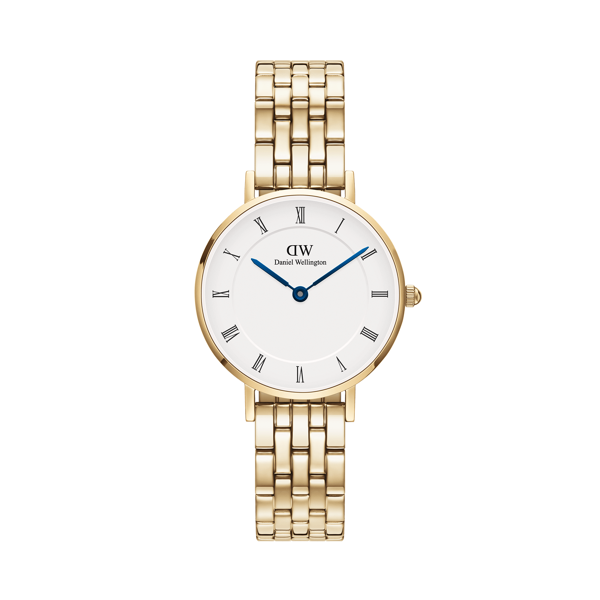 Daniel Wellington Petite Roman Numerals 28 5-Link G White Watch