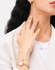 Daniel Wellington Quadro Mini Bezel Lumine 15x18 Melrose RG White Watch