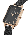 Daniel Wellington Quadro 29X36.5 Pressed Ashfield Rose Gold & Black Watch