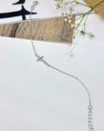 PLAIN CROSS BRACELET - STERLING SILVER
