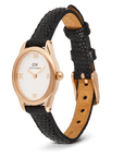 Daniel Wellington Ophelia Mini Black Lizard White Guilloché Rose Gold