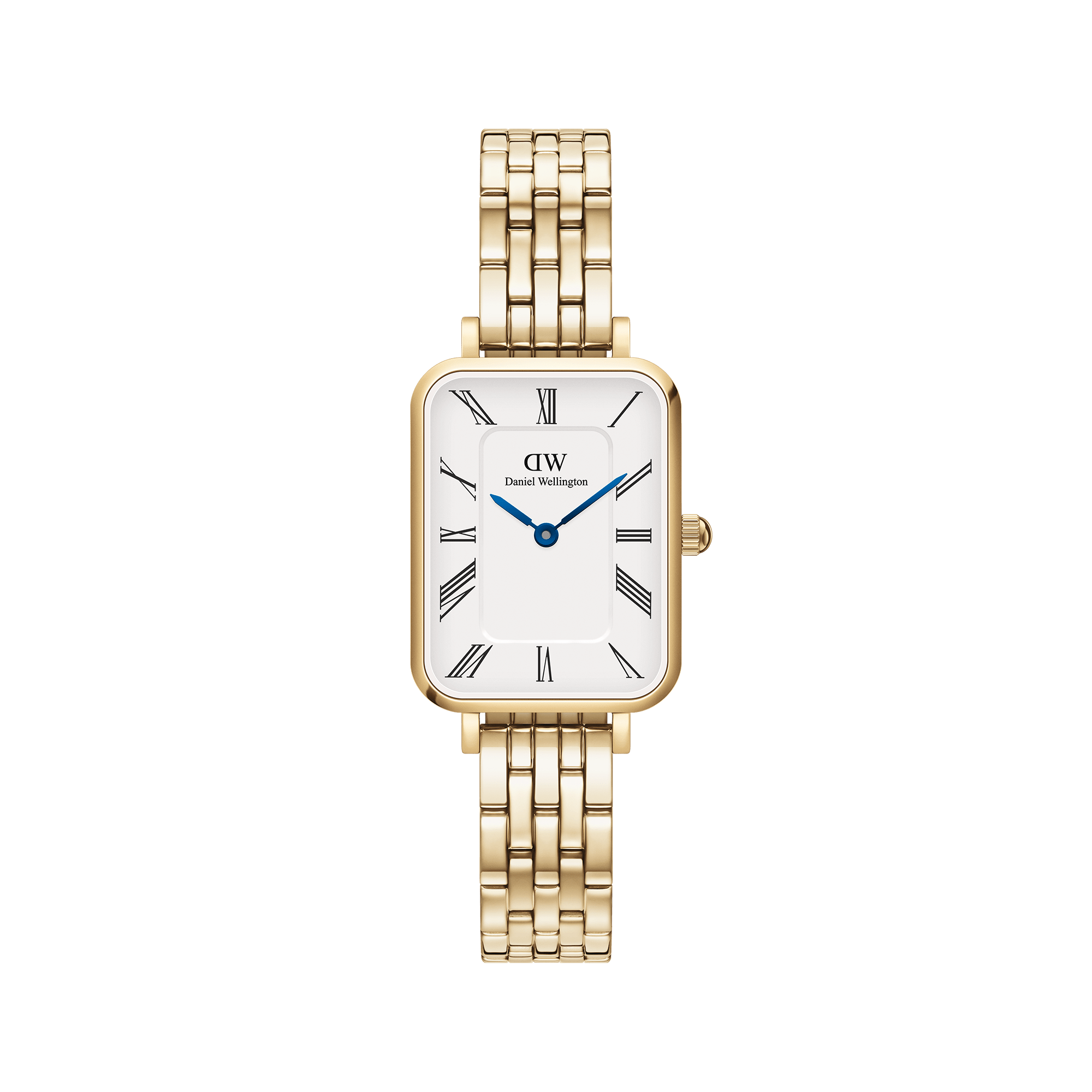 Daniel Wellington Quadro Roman Numerals 20x26 5-Link G White Watch