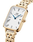 Daniel Wellington Quadro Roman Numerals 20x26 5-Link G White Watch