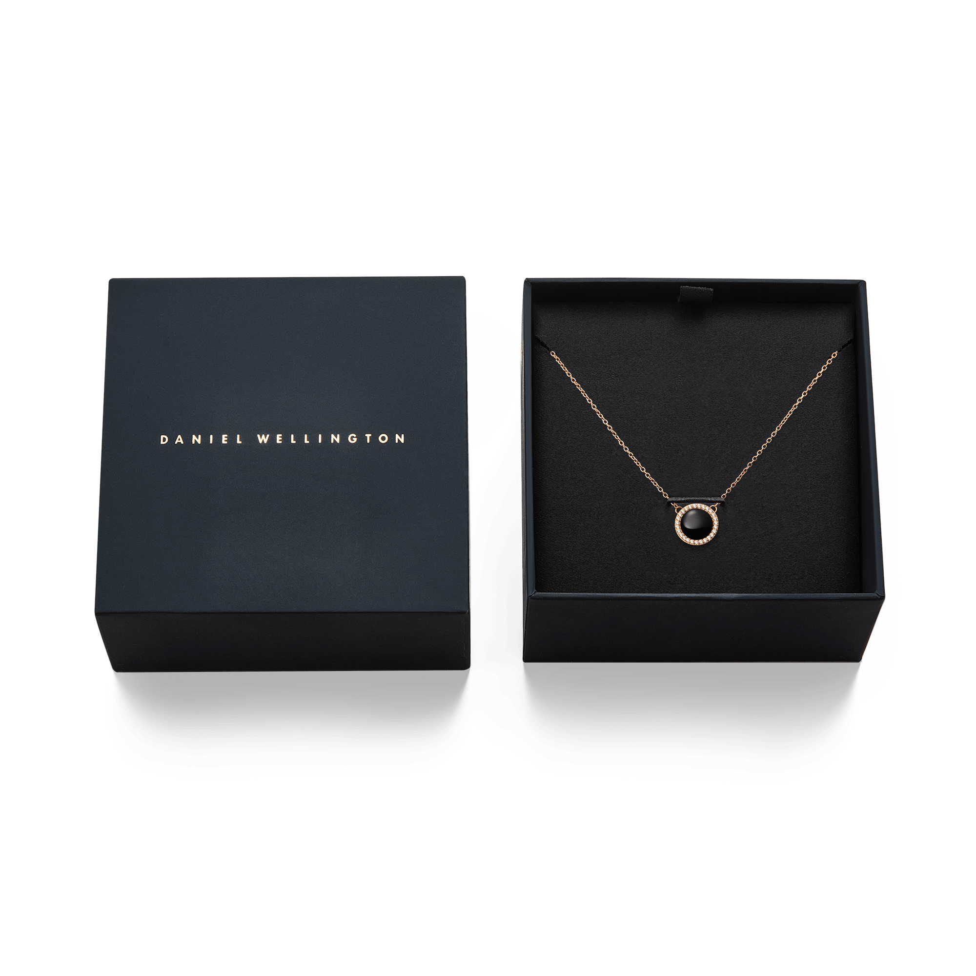 Daniel Wellington Audrey Necklace Black Agathe Rose Gold