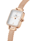Daniel Wellington Quadro Mini Bezel Lumine 15x18 Melrose RG White Watch