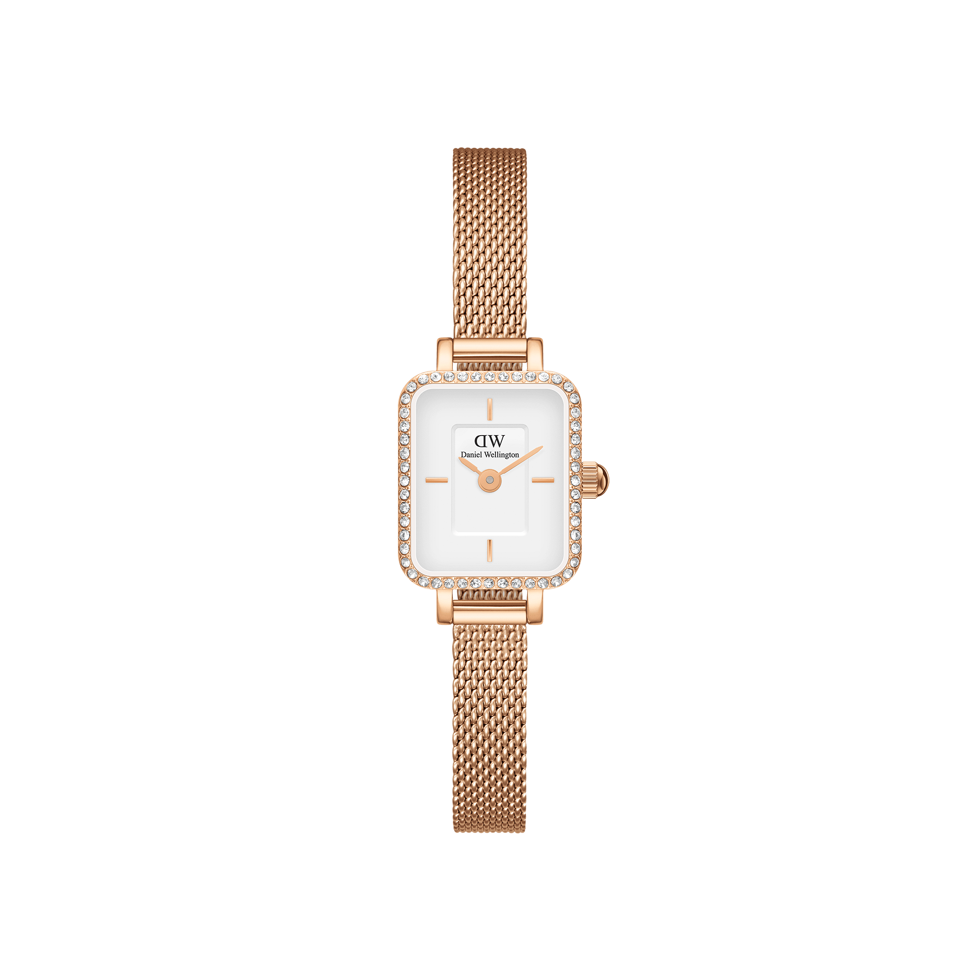 Daniel Wellington Quadro Mini Bezel Lumine 15x18 Melrose RG White Watch